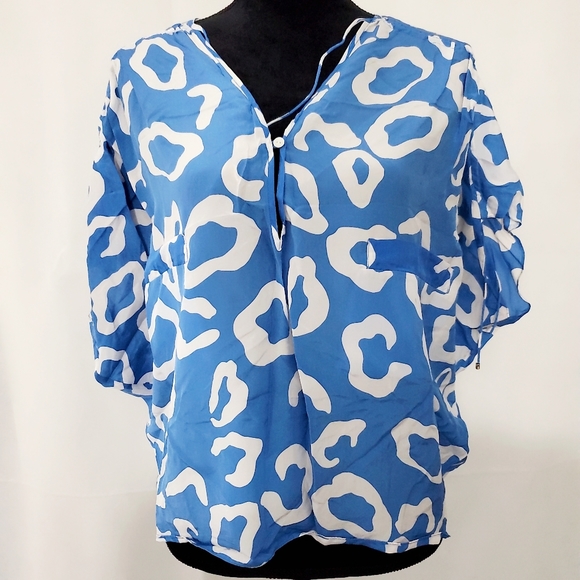 DVF Furstenberg Cascadia Leopard Silk Blouse - Picture 2 of 3